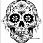 Artistic Day of the Dead Skull Coloring Pages 1