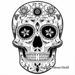 Artistic Day of the Dead Skull Coloring Pages 2