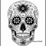 Artistic Day of the Dead Skull Coloring Pages 3