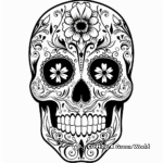 Artistic Day of the Dead Skull Coloring Pages 4