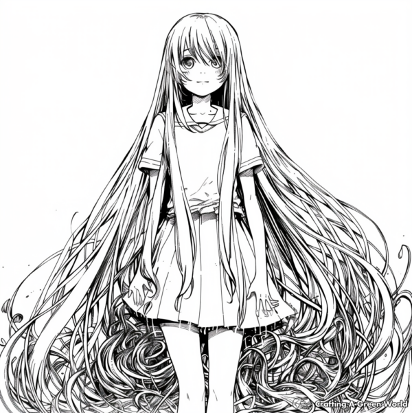 Long Hair Anime Girl Coloring Pages - Free & Printable!