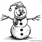 Artistic Frosty the Snowman Abstract Coloring Pages 1