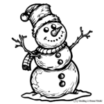 Artistic Frosty the Snowman Abstract Coloring Pages 4