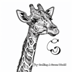 Artistic Giraffe Portrait Coloring Pages 1