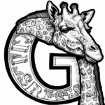 Artistic Giraffe Portrait Coloring Pages 2