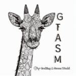 Artistic Giraffe Portrait Coloring Pages 3