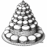 Artistic Macaroon Tower Cake Coloring Page 1
