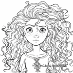 Artistic Merida Hair Coloring Pages 1