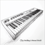 Artistic Midi Keyboard Coloring Pages 1