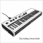 Artistic Midi Keyboard Coloring Pages 2