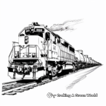 Artistic Vintage Freight Train Coloring Pages 1