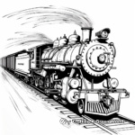 Artistic Vintage Freight Train Coloring Pages 2