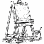 Artist's Easel and Paint Coloring Pages 4