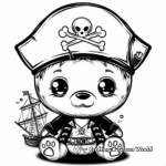 At-Sea Pirate Kawaii Bear Coloring Pages 1