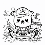 At-Sea Pirate Kawaii Bear Coloring Pages 2