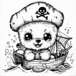 At-Sea Pirate Kawaii Bear Coloring Pages 3