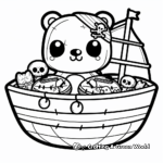 At-Sea Pirate Kawaii Bear Coloring Pages 4