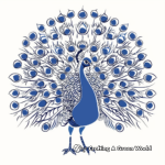 Attractive Blue Peacock Coloring Pages 1