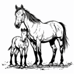 Attractive Paint Horse Mare and Foal Coloring Pages 2