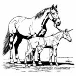 Attractive Paint Horse Mare and Foal Coloring Pages 4