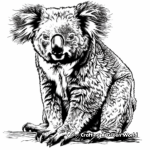 Australian Koala Scene Coloring Pages 1
