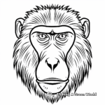 Authentic Baboon Face Coloring Pages 1