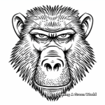Authentic Baboon Face Coloring Pages 3
