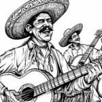 Authentic Mariachi Fiesta Coloring Pages 2