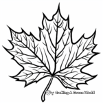 Autumn Red Maple Leaf Coloring Pages 2