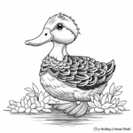 Autumnal Duck Pond Coloring Pages 1