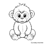 Baby Ape Coloring Pages: Gorilla, Chimpanzee, and Orangutan 2