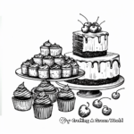 Bakery Scene Coloring Pages: Cakes, Cupcakes, and More 1