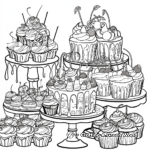 Bakery Scene Coloring Pages: Cakes, Cupcakes, and More 3