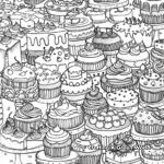 Bakery Scene Coloring Pages: Cakes, Cupcakes, and More 4
