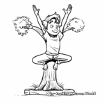 Balancing Tree Pose Yoga Coloring Pages 3