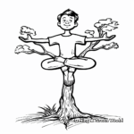 Balancing Tree Pose Yoga Coloring Pages 4