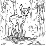 Bambi in the Fall Forest Coloring Pages 1