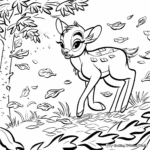 Bambi in the Fall Forest Coloring Pages 2