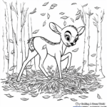 Bambi in the Fall Forest Coloring Pages 3