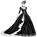 Barbie in Victorian Dress Coloring Pages 3