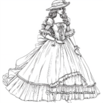 Barbie in Victorian Dress Coloring Pages 4