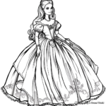 Barbie's Beautiful Bridesmaid Dress Coloring Pages 3