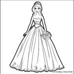 Barbie's Beautiful Bridesmaid Dress Coloring Pages 4