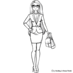 Barbie's Stylish Office Attire Coloring Pages 3