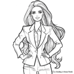 Barbie's Stylish Office Attire Coloring Pages 4