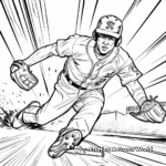 Baseball Player Sliding to Base Coloring Pages 3