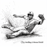 Baseball Player Sliding to Base Coloring Pages 4