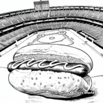 Baseball Stadium Hot Dog Coloring Pages 1