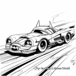 Batmobile Racing Scene Coloring Pages 1