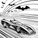 Batmobile Racing Scene Coloring Pages 2